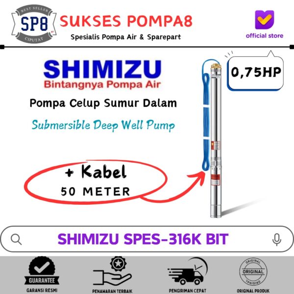 WhatsApp Image 2026-05-18 at 12.13.33 Submersible Pump SHIMIZU 0,75HP 3" SPES-316K BIT + Kabel / Pompa Satelit