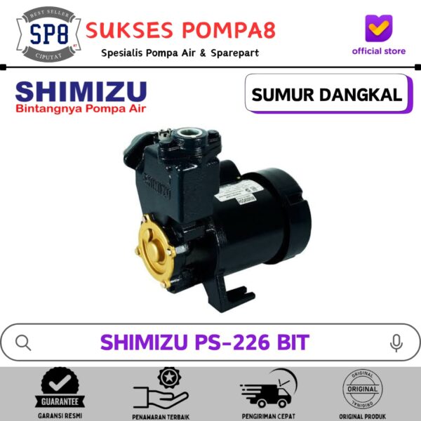 Pompa Air Shimizu PS-226 BIT Non Otomatis / Pompa Air Sumur Dangkal