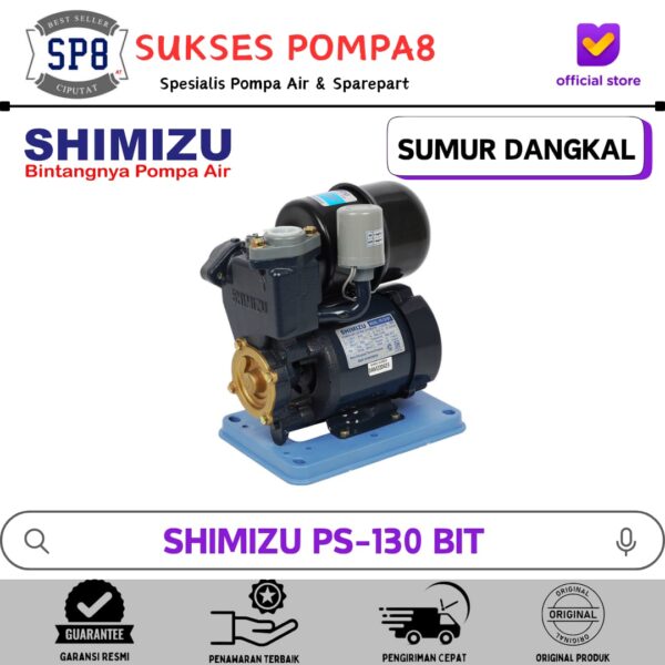 Pompa Air Shimizu PS-130BIT / Pompa Air Sumur Dangkal