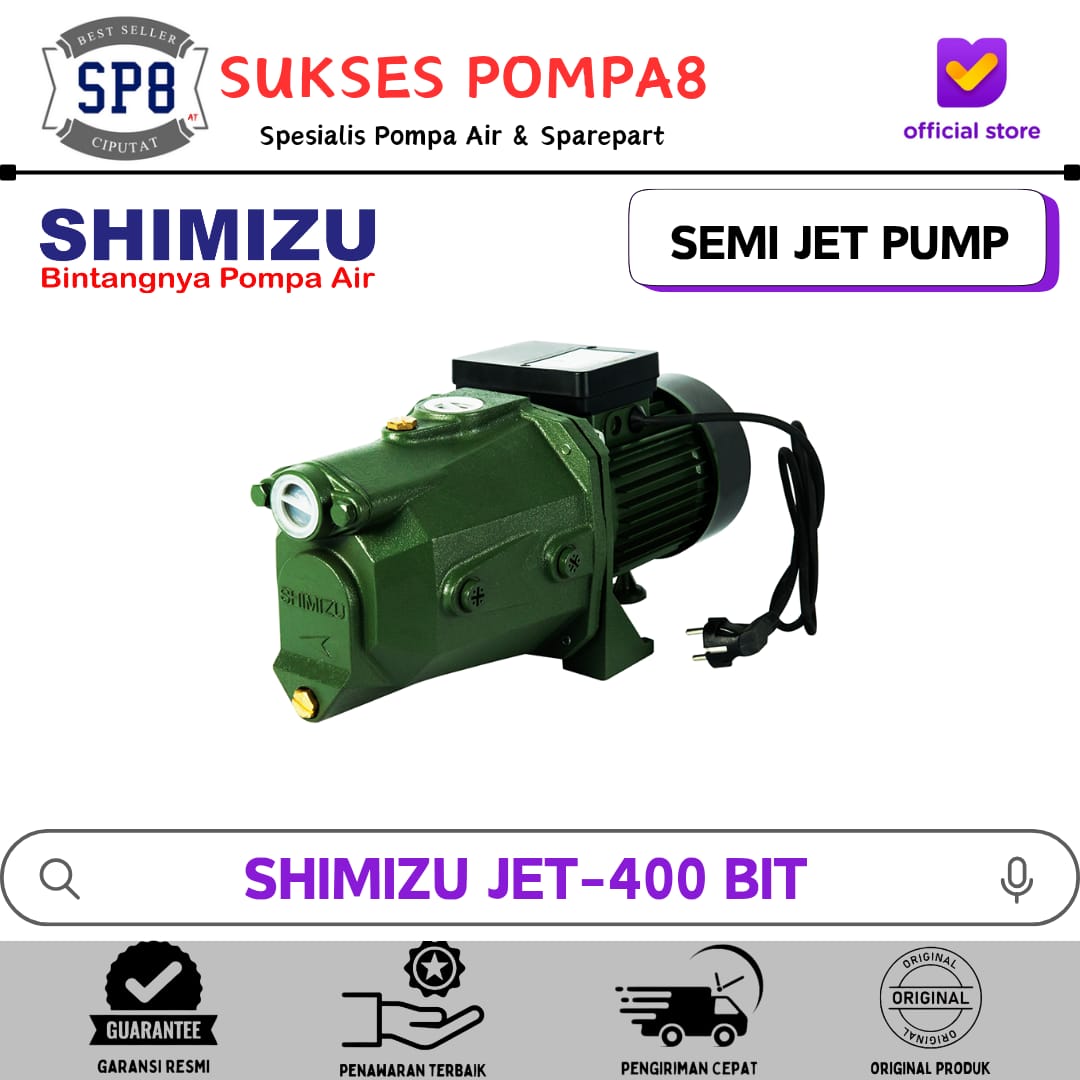 Pompa Air Shimizu JET-400 BIT Non Otomatis / Pompa Air Semi Jet