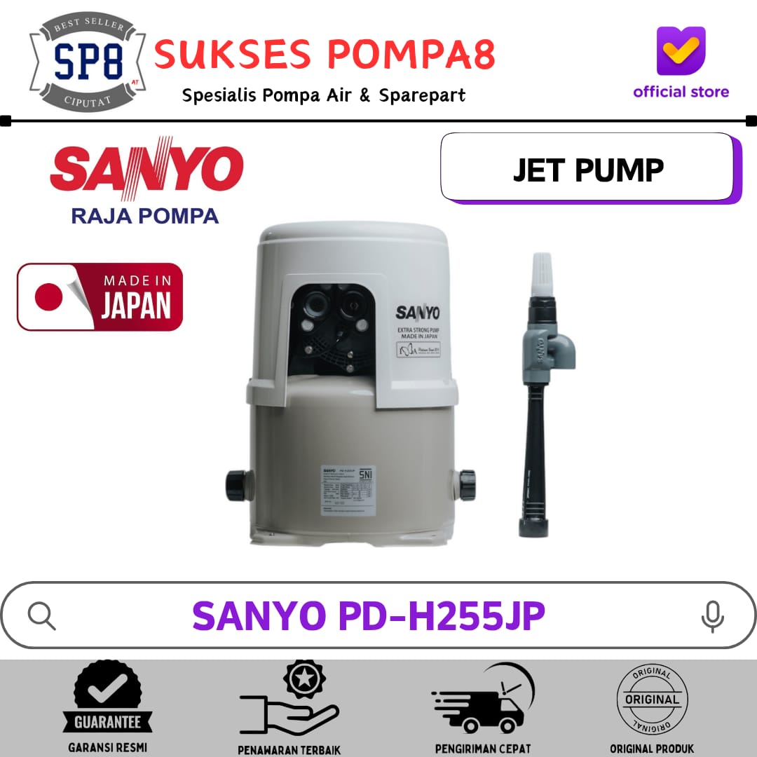 Pompa Air SANYO PDH255 JP Otomatis (ORI JAPAN) / Pompa Air Jet Pump