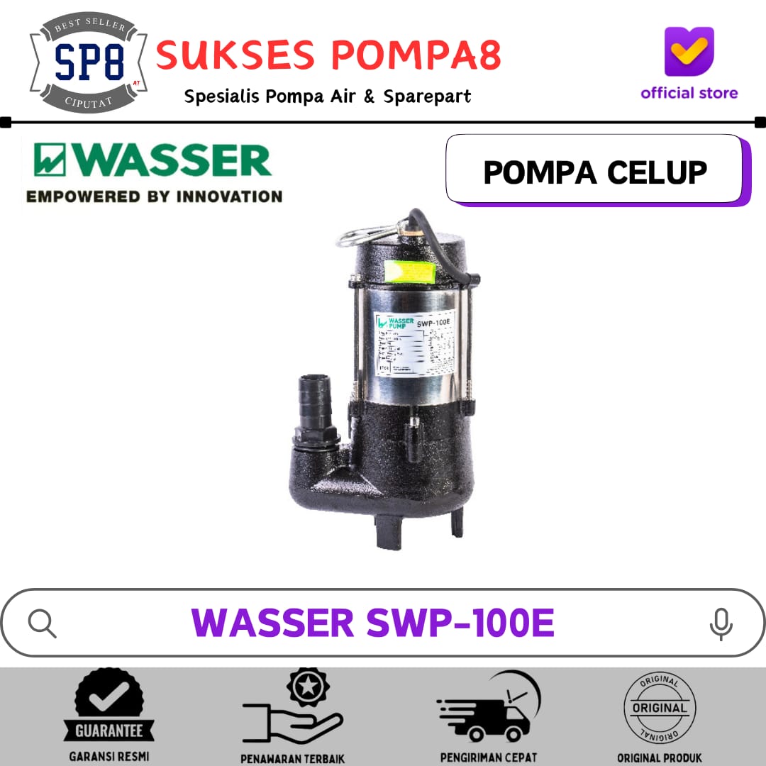Pompa Celup Kolam WASSER SWP-100E / Submersible Pump 100W