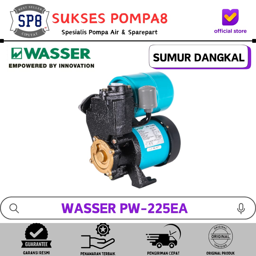 Pompa Air Wasser PW-225 EA Otomatis / Pompa Air Sumur Dangkal