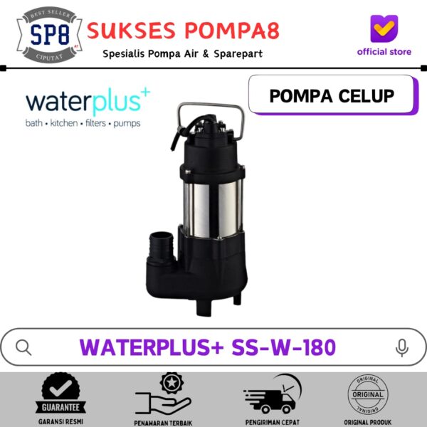 Pompa Celup Air Kotor Waterplus+ SS-W-180 Non Auto