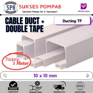 Kabel Duct / Cable Protector Ducting TF 10x10 (1 Meter) / Wiring Duct / Trunking