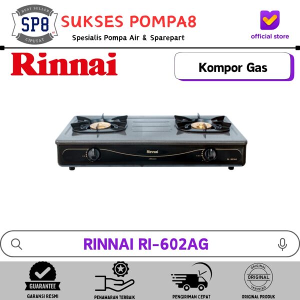 RINNAI RI-602AG Kompor Gas 2 Tungku Api Besar