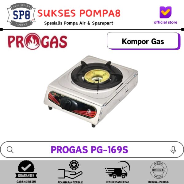 Kompor Gas PROGAS PG-169 Stainless 1 Tungku